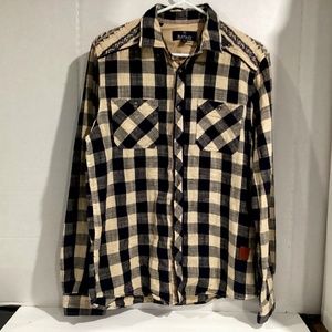 Buffalo David Bitton  plaid western long sleeves shirt. Size M